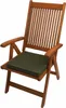 A wooden chair with a green cushion, photographed against a white background. Produktbild-Vorschau
