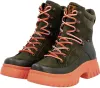 A pair of green and orange lace-up boots. Produktbild-Vorschau