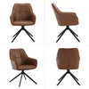 A collage of four images showing a brown armchair from different angles. Produktbild-Vorschau