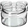 A close-up studio shot of a set of four glass jars arranged in a Mickey Mouse ear shape. Podgląd zdjęcia produktu