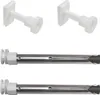 Two white plastic brackets and two silver metal brackets with white plastic ends are arranged against a white background. Produktbild-Vorschau