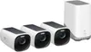 Three white security cameras and a white base station are arranged on a white background. Náhľad obrázku produktu