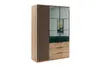 Sorento Kleiderschrank - Craft Gold, Lamellen Schwarz - 150 Produktbild-Vorschau 1