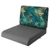 A close-up studio shot of a chair cushion and backrest with a floral pattern. Produktbild-Vorschau