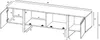 A technical drawing with dimensions of a TV cabinet. Podgląd zdjęcia produktu