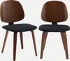 Set 2 sedie in legno e tessuto bouclé, Nero Anteprima dell’immagine prodotto 1