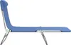 A blue folding lounge chair is shown from the side against a white background. Produktbild-Vorschau