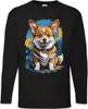 Urban Backwoods Sweet Corgi Art, Langarm T-Shirt, Farbe: Produktbild-Vorschau 1