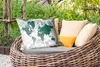 MuchoWow® Outdoor Kissen - Weltkarte - Blumen - Pflanzen - Produktbild-Vorschau 3