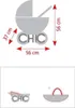 Diagram showing dimensions of a toy stroller. Produktbild-Vorschau