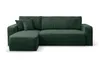 A green corduroy sectional sofa shown from the front against a white background. Voir les images du produit