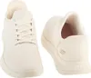 A pair of white Skechers sneakers are shown against a white background. Voir les images du produit