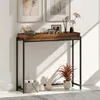 Mesa consola HOMCOM para pasillo, con barandilla, 100x30x91 Vista previa de la imagen del producto 8