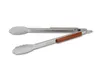Linnuo Grillzange aus Edelstahl und Holz Griff 45cm extra Produktbild-Vorschau 2
