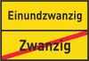 Einundzwanzig Zwanzig Schild Ortsschild A5 Rückseite Produktbild-Vorschau 1