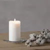 LED Stumpenkerze 'Flamme' - Echtwachs - warmweiße Flamme - H: 14cm - Batteriebetrieb - Timer Podgląd zdjęcia produktu