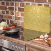 Glazen beschermplaat voor fornuis, 60x52 cm, goudkleurig Productafbeelding-voorbeeld 3