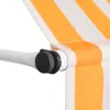 ručně stahovací markýza vidaXL 150 cm oranžovo-bíle Náhled obrázku produktu 2