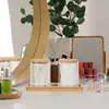 Contenitore per Cotone fioc Relaxdays con vassoio, 2 Anteprima dell’immagine prodotto 5