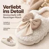 Plüsch Hausschuhe Damen mit Schleife – flauschige Produktbild-Vorschau 3
