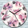 Wanduhr aus Glas Rund fi 30 Aquarell rosa Blumen Quarz Deko Produktbild-Vorschau 1