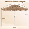 COSTWAY Sonnenschirm Hawaii PP-Stroh 300cm, Gartenschirm Produktbild-Vorschau 3