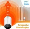 A smart thermostat is shown next to a radiator, with temperature settings indicated by concentric orange circles. Produktbild-Vorschau