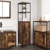 vidaXL Badschrank mit Regalen Räuchereiche 36x35x165 cm Produktbild-Vorschau 2