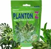 A product package for plant fertilizer, surrounded by images of various green plants. Produktbild-Vorschau