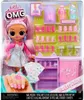 The image shows the packaging of an L.O.L. Surprise OMG Sweet Nails™ Kitty K Café playset, featuring a doll and various nail art accessories. Podgląd zdjęcia produktu
