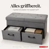 ONBEST Sitzbank mit Stauraum | 2 Schubladen | Grau | 110 kg Produktbild-Vorschau 3