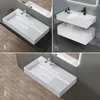 doporro Lavabo Suspendu Blanc 75cm Vasque à Poser Lave Voir les images du produit 6