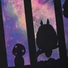 style3 Anime Galaxy Damen T-Shirt totoro mononoke schloss Produktbild-Vorschau 2