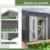 GIHAUVIA Abri de jardin métal inoxydable 140x72x182 cm gris Voir les images du produit 3