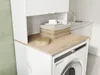 A laundry room with a washing machine and a cabinet above it. Anteprima dell’immagine prodotto