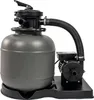 A sand filter system for a pool, consisting of a large gray tank and a black pump, connected by a flexible hose. Náhled obrázku produktu
