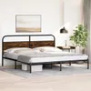 vidaXL Metallbett ohne Matratze Räuchereiche 180x200 cm Produktbild-Vorschau 4
