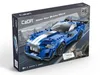 The image shows the packaging of a blue toy sports car. Produktbild-Vorschau