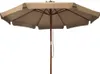 vidaXL Parasol z drewnianym drążkiem 330 cm Taupe Podgląd zdjęcia produktu 1