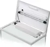An open aquarium lid with a light fixture inside, placed on top of a glass aquarium. Anteprima dell’immagine prodotto