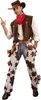 Costume classico da cowboy Wild West marrone-bianco - XL Anteprima dell’immagine prodotto 1