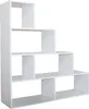 Stufenregal in Weiß Raumteiler Bücherregal 114 x 114 x 30 Produktbild-Vorschau 3