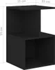 A black bedside table with dimensions indicated by text. Podgląd zdjęcia produktu