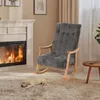 Fotel bujany HWC-K10, leżanka, drewno   tkanina/tkanina Podgląd zdjęcia produktu 10