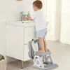 Siège de toilette 2 en 1 avec marchepied, pliable, gris Voir les images du produit 2