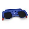 A blue mechanic's creeper with black knee pads and red wheels, shown from a slightly elevated side angle on a white background. Produktbild-Vorschau