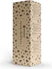 A cardboard box with a Christmas tree pattern and text. Produktbild-Vorschau