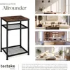 A collage showing a side table and lifestyle images of it in different rooms. Produktbild-Vorschau