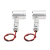 Two small silver LED spotlights with black and red wires, presented against a white background. Podgląd zdjęcia produktu