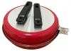 A red pan with two black detachable handles on top, shown against a white background. Produktbild-Vorschau
